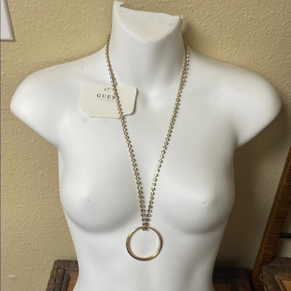 Guess/Marciano Gold-Tone Circle Pendant Necklace